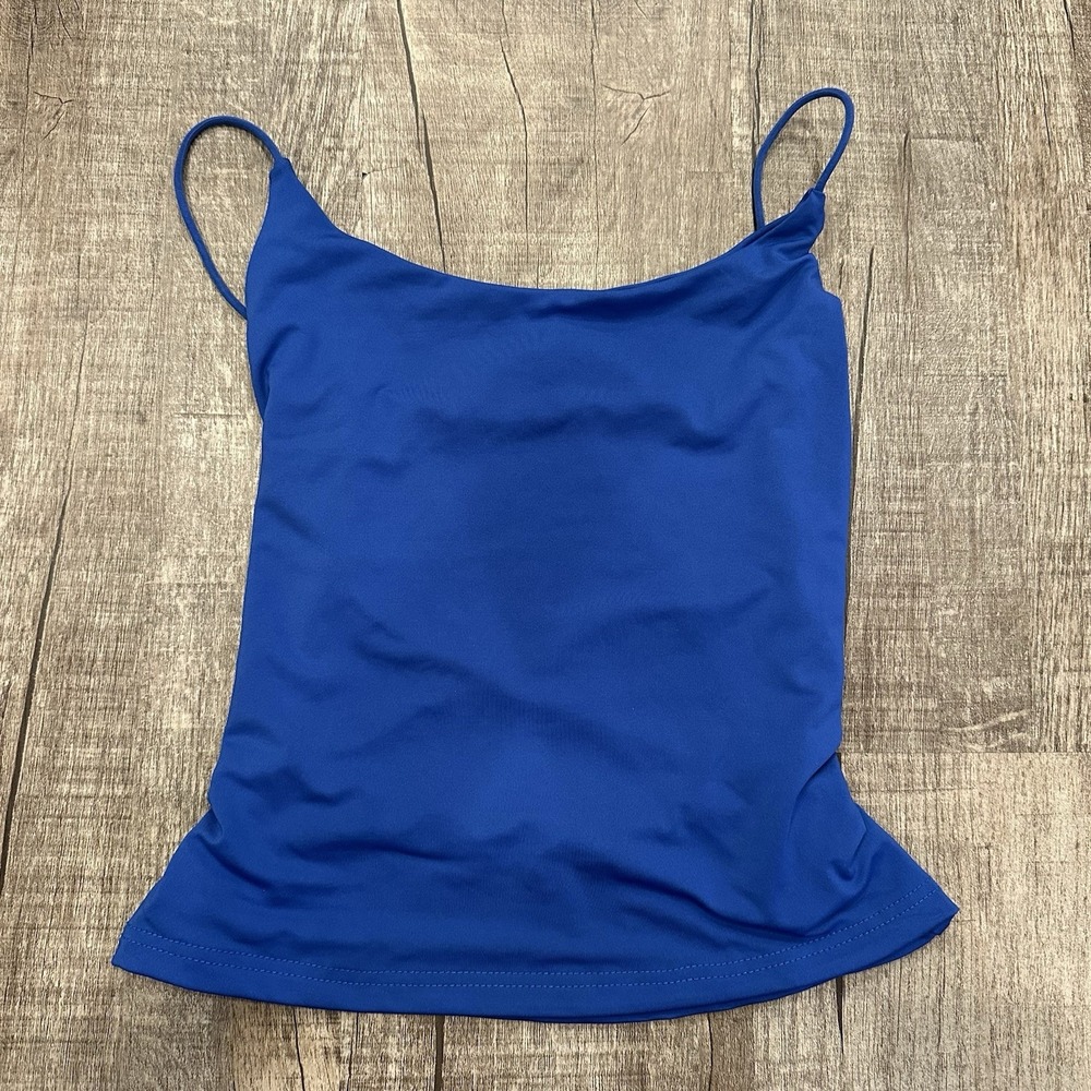 SHEIN Blue Strappy Back Cami Tank‎ Top Size Xs Spaghetti Strap Y2K Club Party